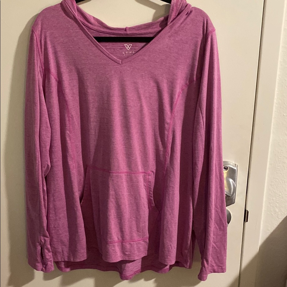 Pink Hooded Long Sleeve Top
